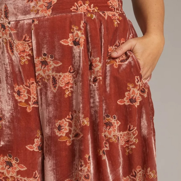 Anthropologie Pants & Jumpsuits Anthro Hutch Floral Burnout Velvet